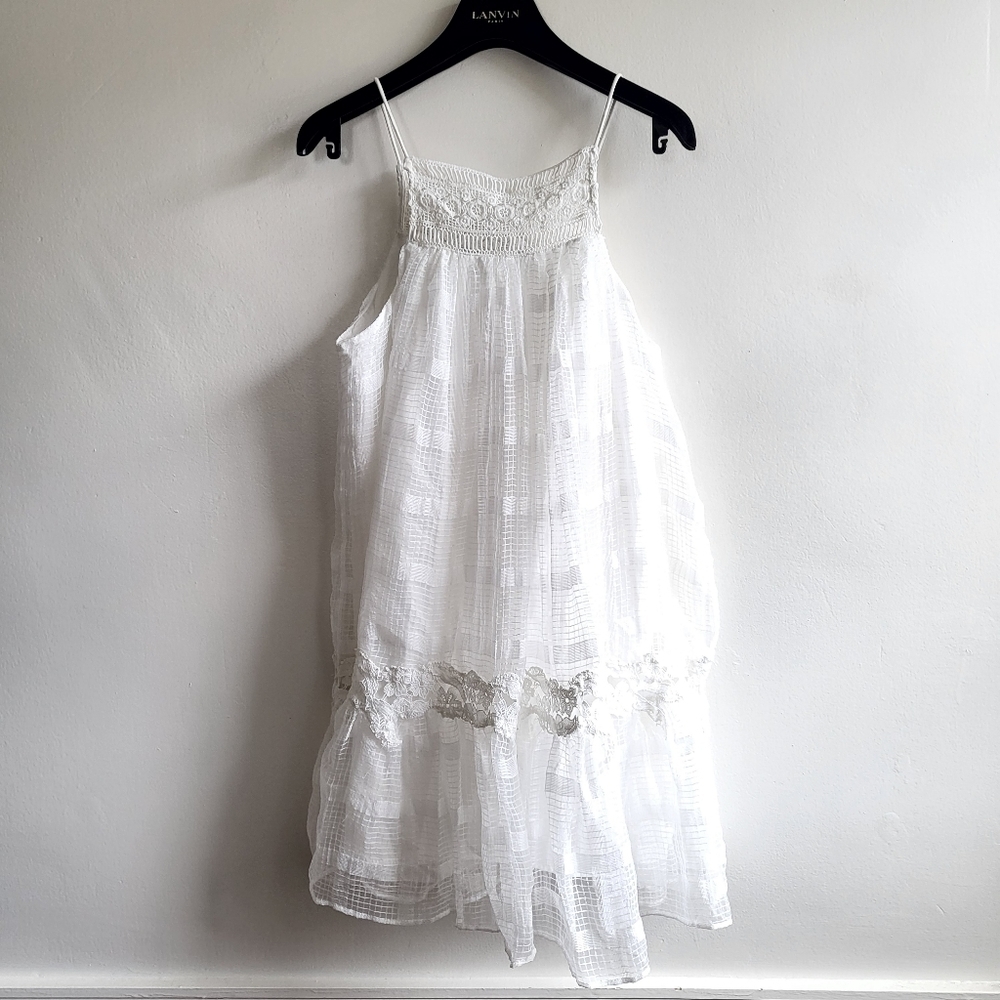 New Zara Halter Lace Babydoll Short Mini Dress White NWT Size Small - Picture 10 of 16